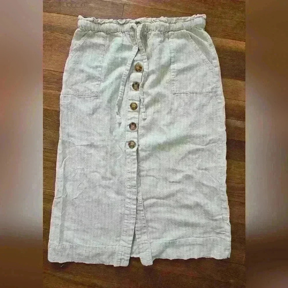 Cotton On Dresses & Skirts - Women's Linen Blend Striped Cotton On Button Front Maxi Skirt
